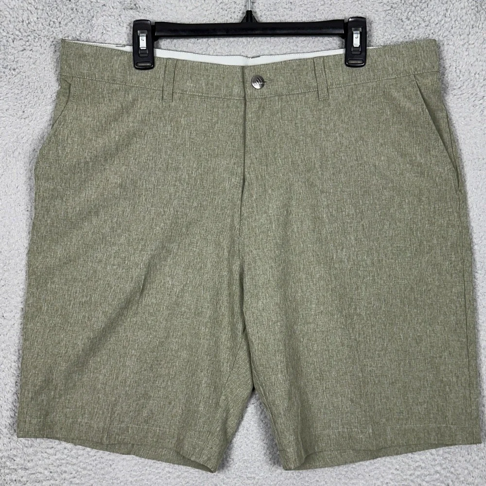Adidas Golf Shorts Mens 38 Ultimate365 Heather Green Stretch Flat Front EUC